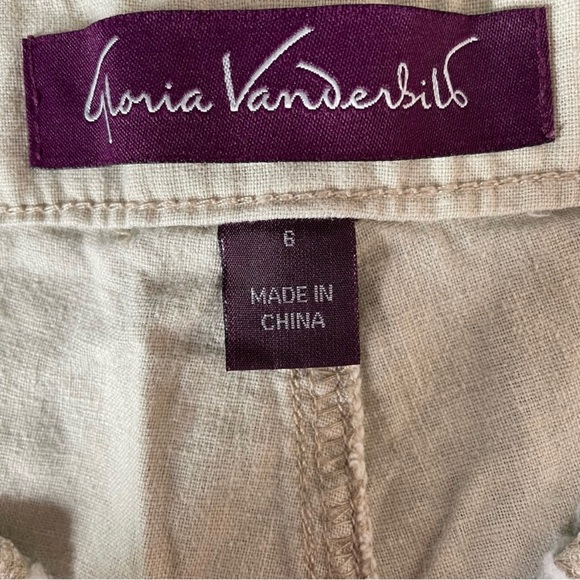 Gloria Vanderbilt Women’s Beige Linen Blend Shorts Size 6 - Picture 7 of 11